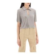 Giuseppe Di Morabito Strass Mesh Top med vadderade axlar Gray, Dam