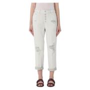 Dondup Cropped Jeans Beige, Dam