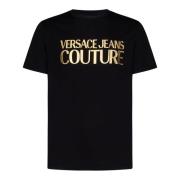 Versace Jeans Couture Svart Aw23 Herr T-shirt Uppgradering Black, Herr