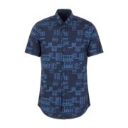 Armani Exchange Short Sleeve Shirts Blue, Herr