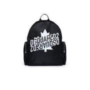 Dsquared2 Svart Nylon Ryggsäck med Multifunktionsfickor Black, Unisex