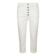 Dondup Cropped Trousers White, Dam
