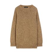 Max Mara Weekend Oversized Mohairstickad med Metallfibrer Brown, Dam