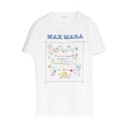 Max Mara Kortärmad bomullst-shirt med logotyp White, Dam