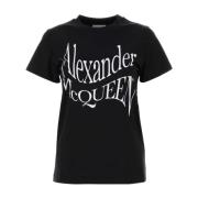 Alexander McQueen T-Shirts Black, Dam