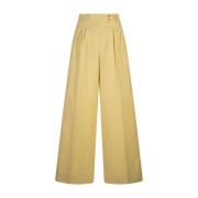 Aspesi Wide Trousers Yellow, Dam