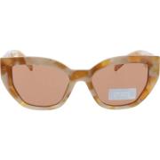 Prada Ikoniska solglasögon för kvinnor Beige, Dam