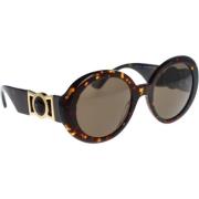Versace Ikoniska solglasögon med enhetliga linser Brown, Dam
