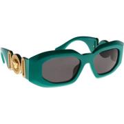 Versace Ikoniska solglasögon med enhetliga linser Green, Unisex