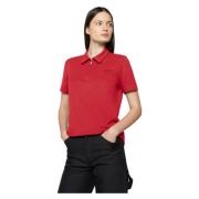 add Stilig Polo Piquet Skjorta med Dragkedja Red, Dam