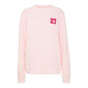 Ball Mysig Milkshake Sweatshirt med Broderad Detalj Pink, Dam