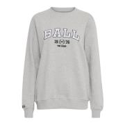 Ball Ljusgrå Sweatshirt med Broderad Logotyp Gray, Dam