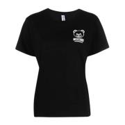 Moschino Logo Print Svart T-shirt Black, Dam