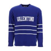 Valentino Mysig Stickad Tröja Pullover Blue, Herr