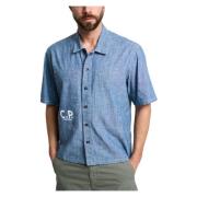 C.p. Company Short Sleeve Shirts Blue, Herr