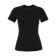 Versace Jeans Couture Logo Bomull T-shirt Black, Dam