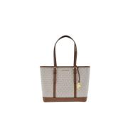 Michael Kors Vanilj Logotyp Tryck Tote Väska Multicolor, Dam