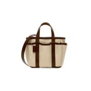 Max Mara Beige Canvas Toteväska Beige, Dam