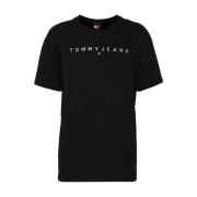 Tommy Jeans Broderad Logo Basic T-shirt - Svart Black, Herr