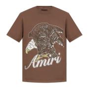 Amiri T-shirt med logotyp Brown, Herr