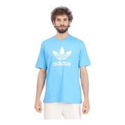 Adidas Originals Blå och vit Adicolor Trefoil T-shirt Blue, Herr