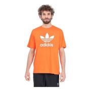Adidas Originals Orange och vit Adicolor Trefoil T-shirt Orange, Herr