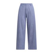 Maliparmi Straight Trousers Blue, Dam