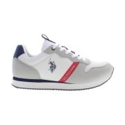 U.s. Polo Assn. Vit Polyester Sneaker med Kontrastdetaljer Multicolor,...