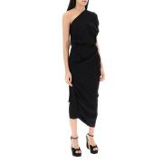 Vivienne Westwood Draperad One-Shoulder Andalouse Klänning Black, Dam