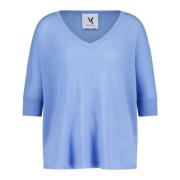 Van Kukil V-neck Knitwear Blue, Dam