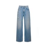 Icon Denim Wide Jeans Blue, Dam