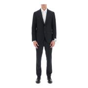 Caruso Single Breasted Suits Gray, Herr