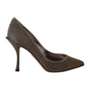 Dolce & Gabbana Underbara Logo Detaljer Klackar Pumps Gray, Dam