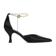 Salvatore Ferragamo Eco Viscose Silk Pumps Black, Dam