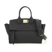 Salvatore Ferragamo Grained Leather Studio Väska Black, Dam