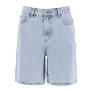 Self Portrait Denim Shorts Blue, Dam