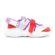 Moschino Multifärgade platta sneakers för kvinnor Multicolor, Dam