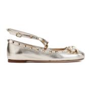 Valentino Garavani Rockstud Ballerinas R16 Platino Gray, Dam