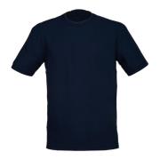 Gran Sasso Blå Bomull Crepe T-shirt med Sidöppningar Blue, Herr