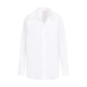 Valentino Bomullsskjorta i Optisk Vit White, Dam