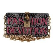 Dolce & Gabbana Grå Resin Box Clutch med Guld Detaljer Multicolor, Dam