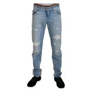 Dolce & Gabbana Ljusblå Tattered Casual Denim Jeans Blue, Herr