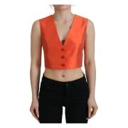 Dolce & Gabbana Sleeveless Tops Orange, Dam