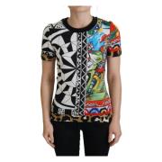 Dolce & Gabbana Lyxig Multifärgad Bomull Casual Tee Multicolor, Dam