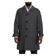Dolce & Gabbana Single-Breasted Coats Gray, Herr