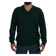 Dolce & Gabbana V-neck Knitwear Green, Herr