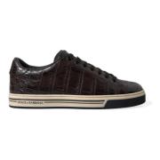 Dolce & Gabbana Brun Croc Läder Casual Sneakers Brown, Dam