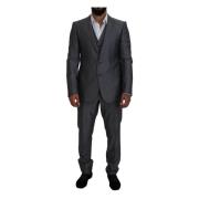 Dolce & Gabbana Single Breasted Suits Gray, Herr