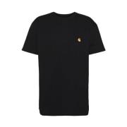 Carhartt Wip Svarta T-shirts och Polos med broderad logotyp Black, Her...