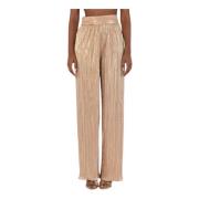 Actualee Wide Trousers Yellow, Dam